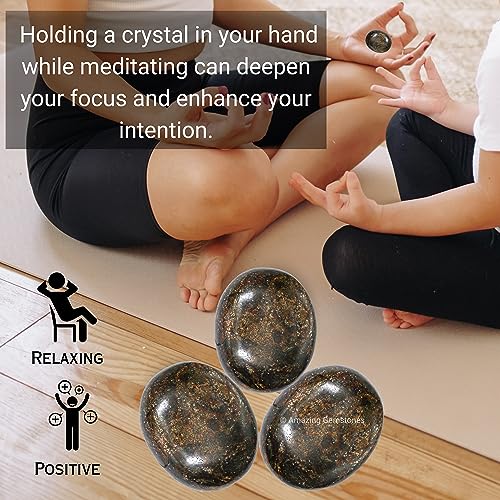 Image of Amazing Gemstone Garnet Crystals and Healing Stones - Large Palm Stone Crystals Piedra - Crystal for Good Luck, Balanced Positive Energy, Meditation - Unique Stocking Stuffers Gifts for Women, Men