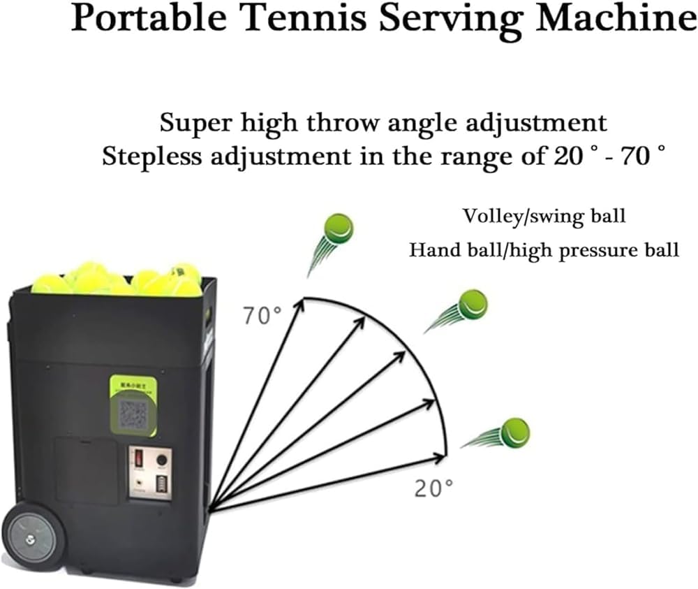 Máquina portátil de pelotas de tenis con taladros preprogramados y personalizados, modos de entrenamiento completos para principiantes en solitario, equipo deportivo