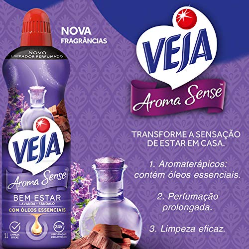Veja Limpador Perfumado Aroma Sense Bem Estar 2L Com Óleos Essenciais Roxo