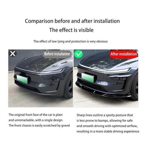 Lèvre antibrouillard anti-collision pour Tesla Model Y protégeant le pare-chocs