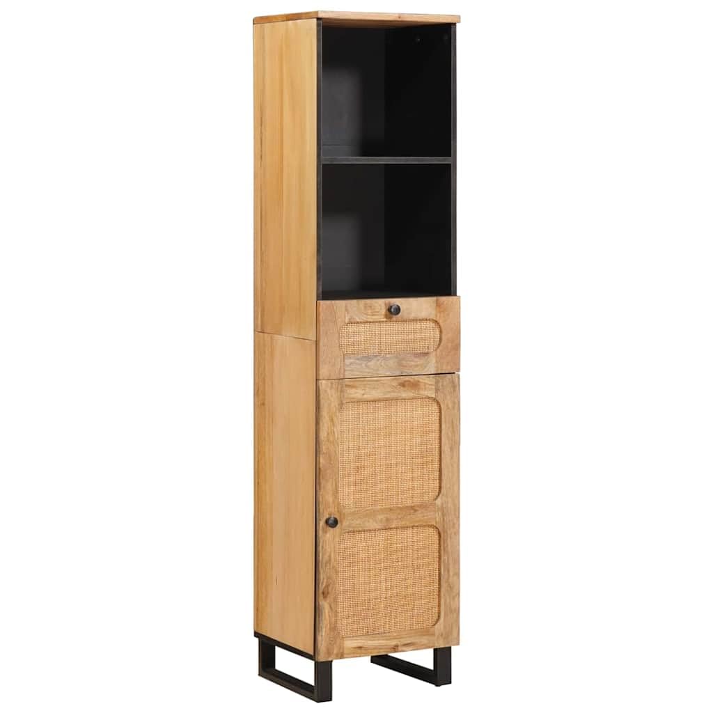 Armario de baño marrón 38 x 33 x 160 cm madera maciza mango