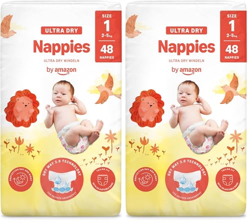 by Amazon - 48 Ultra Dry Nappies - Taglia 1