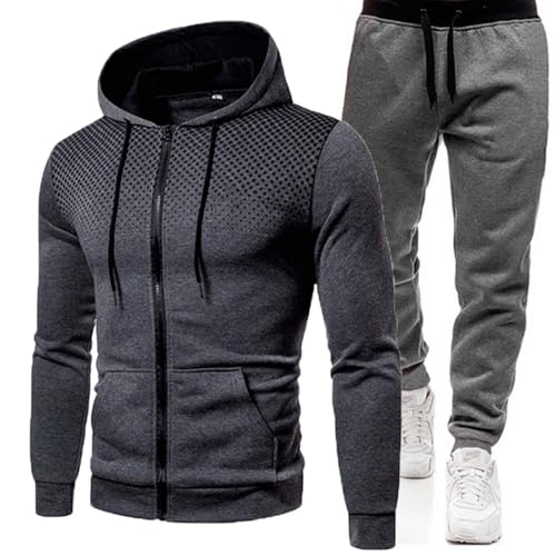 Tuta Uomo Completa Tuta Da Ginnastica Uomo Invernale 2 Pezzi Felpa Con Cappuccio e Pantaloni Set Giacca Da Jogging Suit Felpata Completo Palestra Uomo Abbigliamento Sportiva Tute da Uomo in Offerta