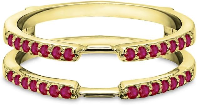 Red Ruby Enhancer Guard For Women, 14k Gold Plated Silver Red Ruby Wrap Ring, Enhancer Ring Guard, Enhancer Ring