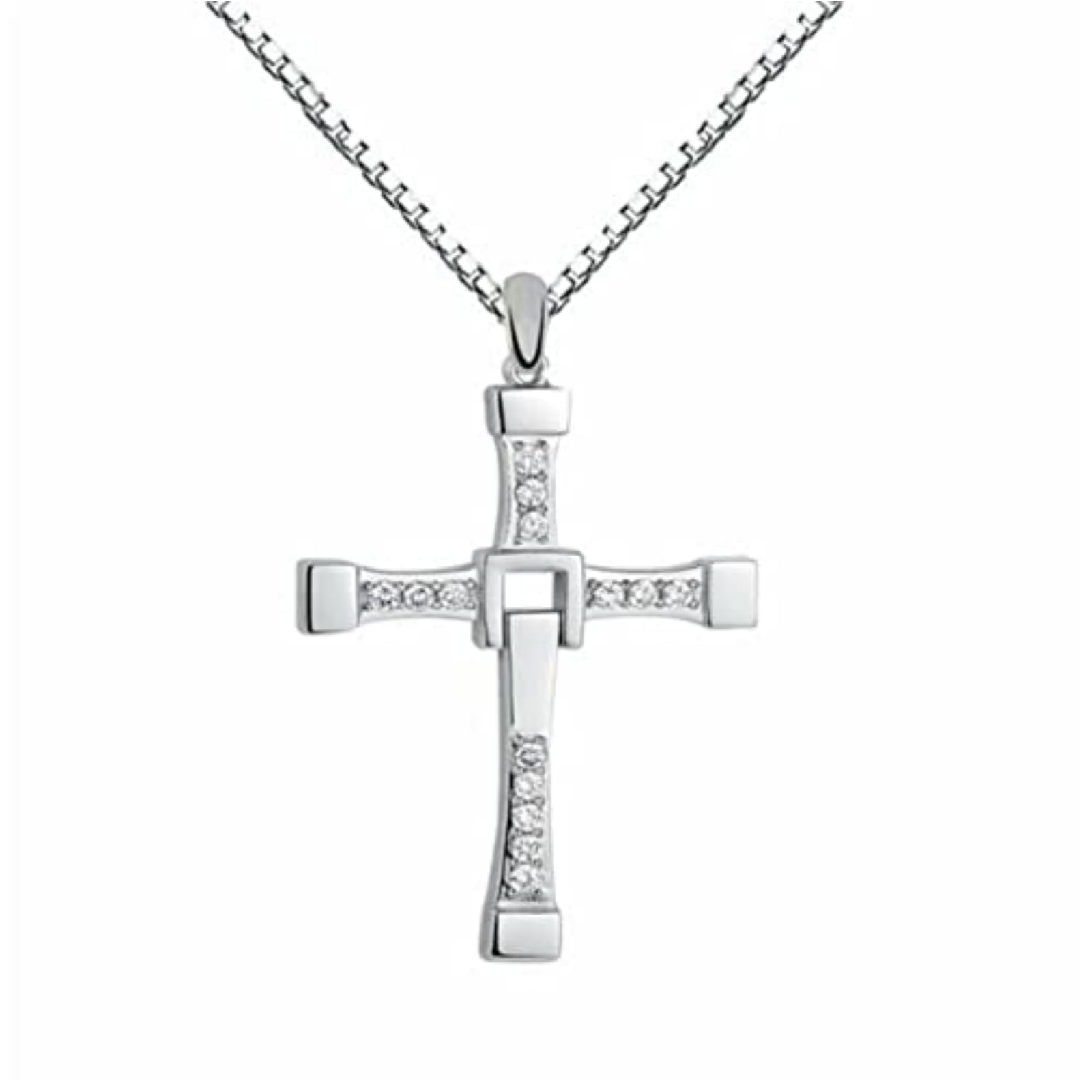 Kashasin Dominic Toretto's Cross Pendant Necklace Titanium Steel Hip-hop Necklaces Gift for Men and Women Furious Movie Fans