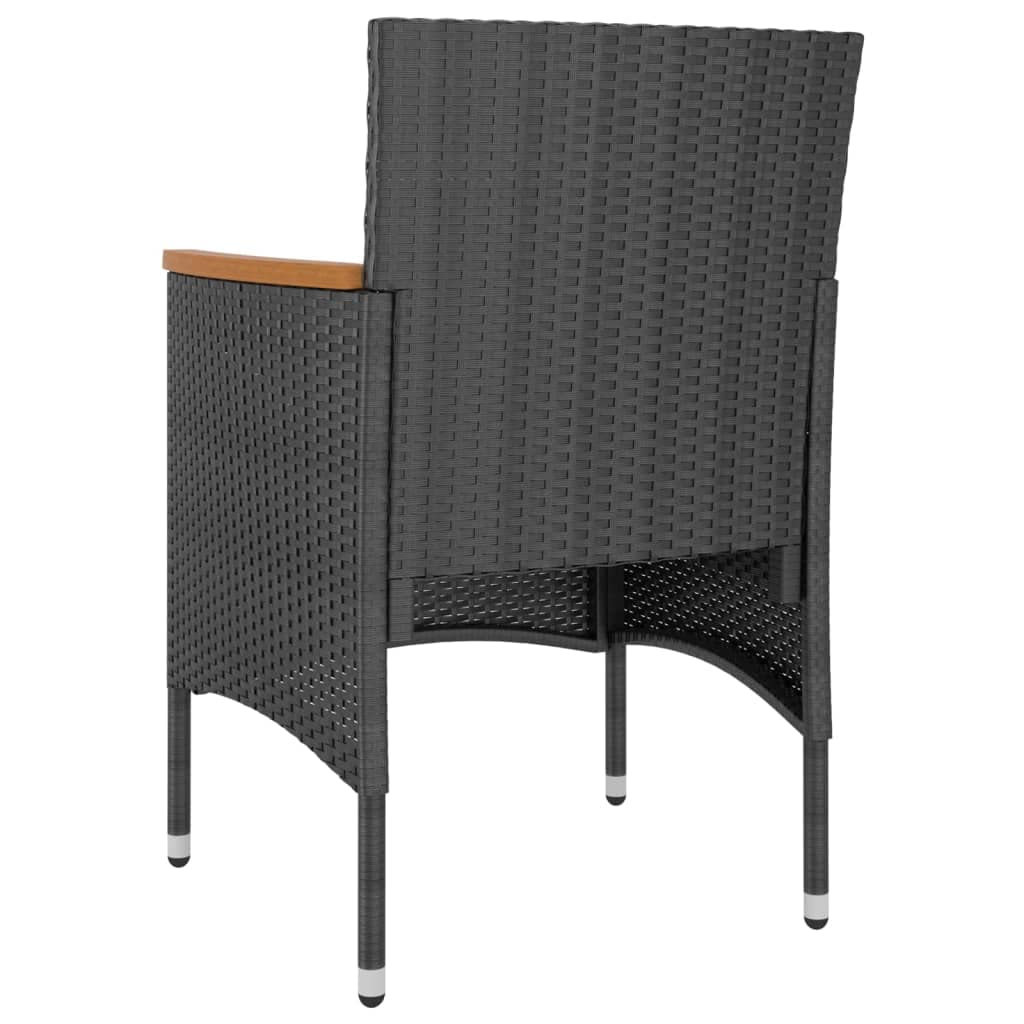 ShGaxin Set di sedie e sgabelli da giardino 4 pezzi rattan sintetico nero, Set Tavolo e Sedie Giardino, Tavolo e Sedie Terrazza, Mobili da Giardino Esterno, Set Di Mobili Da Giardino - 310614