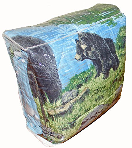 Rustic Cabin Lodge Black Bear & Cubs 8Pc Comforter Set W/Sheets (Bed In A Bag) (Full Size) #TOP6