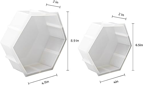 Miniatura 2 de 2 piezas moldes de silicona grandes para resina de 9 pulgadas 7 pulgadas hexagonales, moldes de silicona hexagonales profundos para resina epoxi,