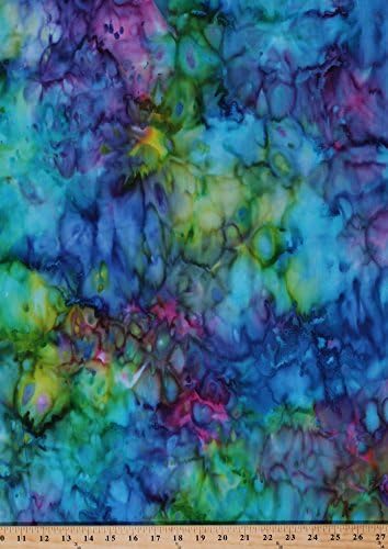 Cotton Hoffman Hand Painted Rainbow Tie Dye Look Cotton Fabric Print by The Yard 839-181