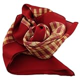 schöner Style für die Dame ohne Markenname Damen Seidenhalstuch rot rotbraun kariert 90 x 90 - Tuch Nickituch Schal Seide
