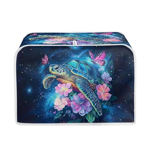 Image of Kitchen Toaster Dust Cover Compatible with 4 Slice Toaste Dust Protection Cover Hawaiian Hibiscus Floral Turtle Print Kitchen Decoration