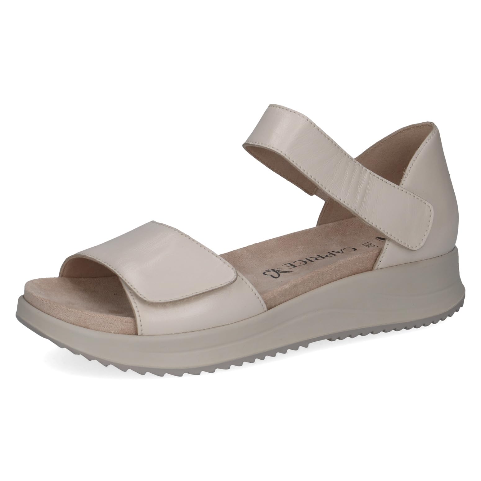Caprice women's flat sandal in leather, White (OFFWHITE NAPPA), 6.5 UK