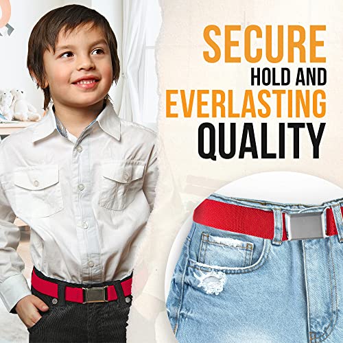 HOLD’EM children’s Elastic silver Buckle Belts for Boys girls Toddler Size 2t 3t 4t 5t4