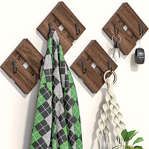 J JACKCUBE DESIGN Rustic Wall Hooks for Hanging Set of