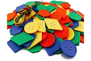 120 PCS Button Puzzle Toy: Shape Buttons for Preschool Sorting