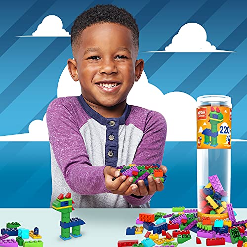 Mega-Construx-Set-Tubo-Costruzioni-Large-da-220-Mattoncini-Giocattolo-per-Bambini-4AnniGVM51