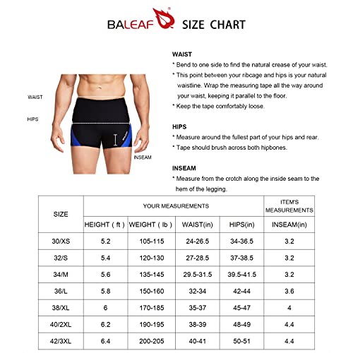 Baleaf Men's Swim Jammers Square Leg Athletic Swimsuit Racing Competition Swimwear Red/Blue Xxl #TOP6