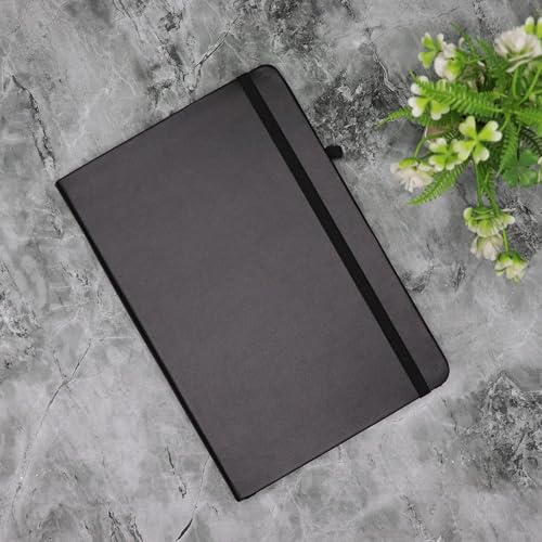 Image of Personalized Black Hardbound Notebook, 192 Pages, Black, with Elastic Lock