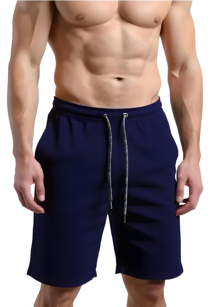 boffi ... Men's Shorts 100% Cotton Sporty Premium Fleece Shorts Pack of 3-picture-30
