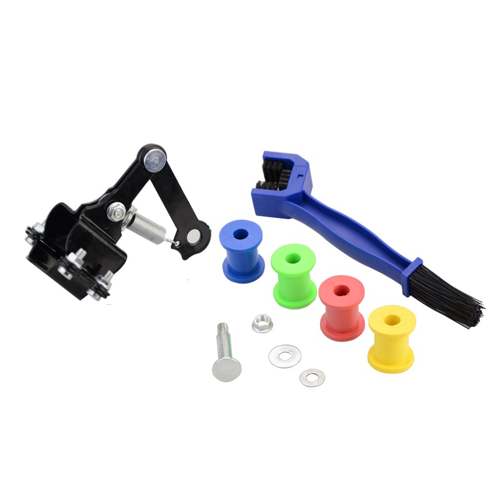 GOOFIT Regolatore Tendicatena Spazzola A Catena Pennello Di Manutenzione Sostituzione Per Motocross Bicicletta Dirt Pit Bike ATV Quad Scooter Go Kart (nero - 6
