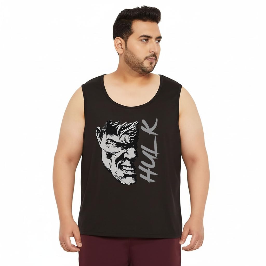 Mens Black Navy Maroon Cotton Plus Size Graphic Printed Vest-image-34