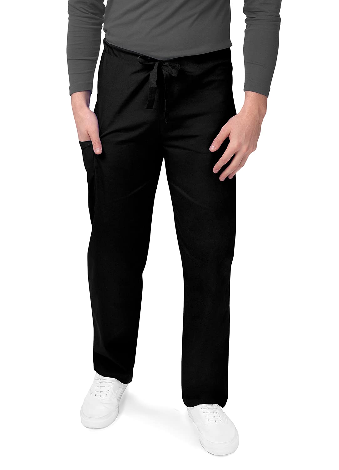 SivvanSivvan Unisex Tapered Leg Drawstring Scrub Pants - S8202 - Black - L