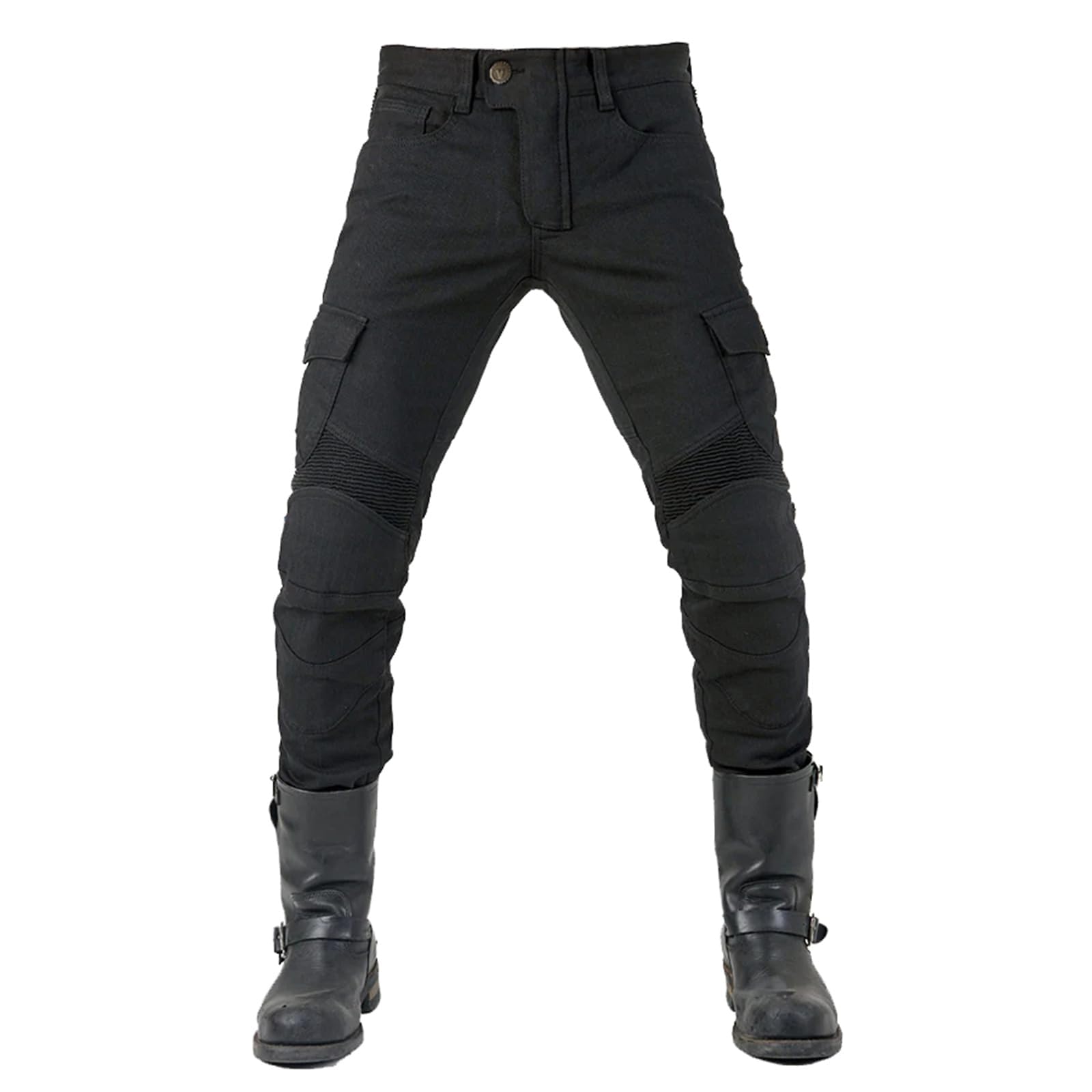 Original Pantalon Moto Homme JES-06 | Jean Moto Homme | 97% Coton + 3% Élasthanne | Empiècements Élastiques et Rembourrage Amovible | Convient pour Un Usage Quotidien et pour La Moto