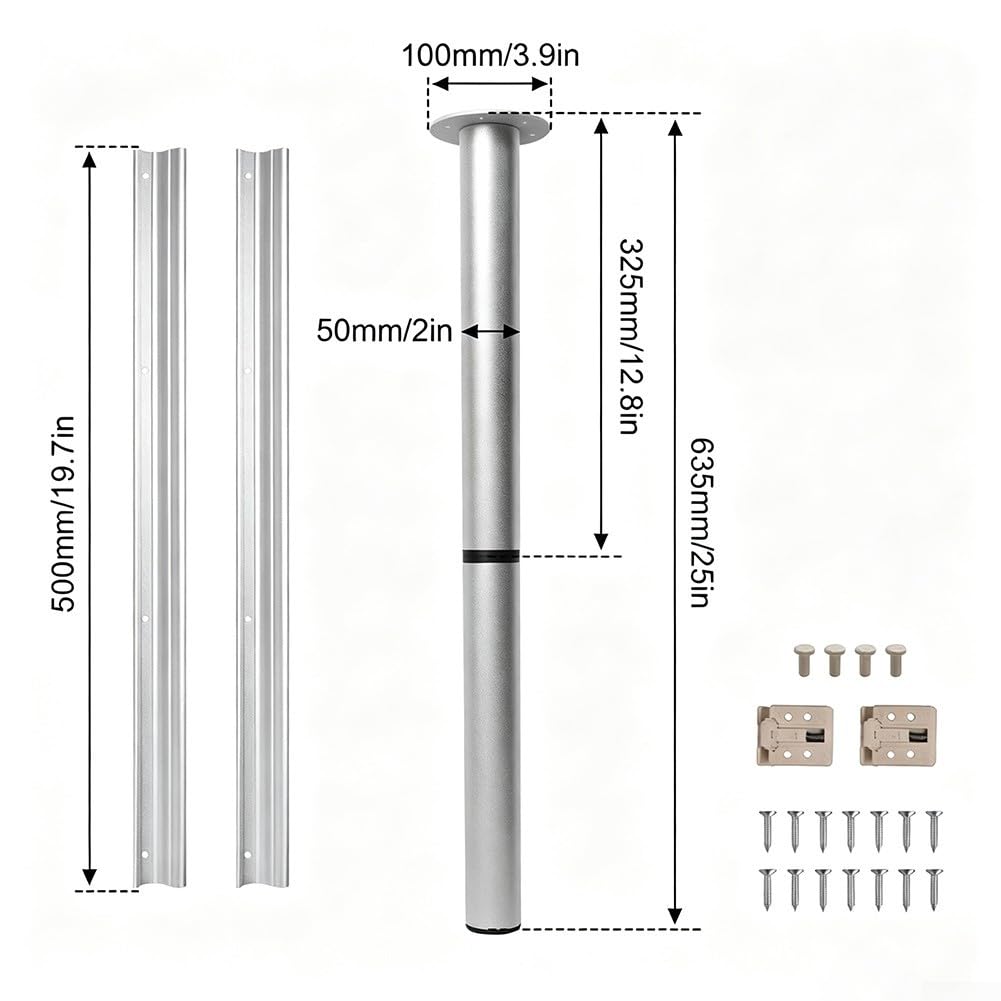 Aluminiumlegierung Tischbein Kit Korrosionsbeständig Silber(Table leg set)