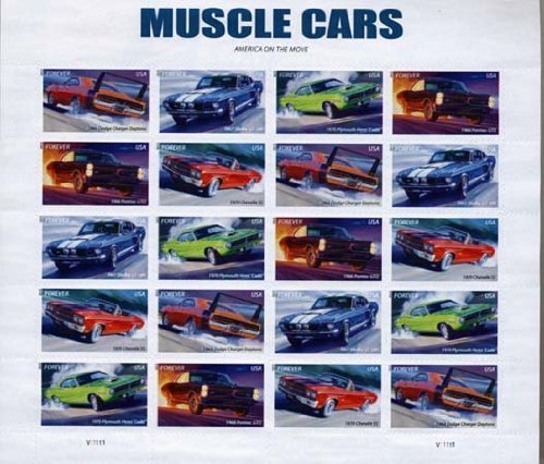 Amazon.com: Muscle Cars, Full Sheet of 20 Forever Postage