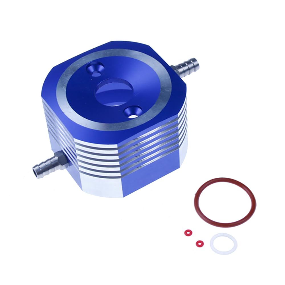 FLMLF CNC Metal Water Cooling Jacket for 29CC Zenoah CY RCMK QJ Marine Gas Engine G290 PUM Rc Boat Parts (Blue)