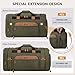 Celvetch Canvas Duffle Bag for Travel 50L Expandable Travel Duffel Bags for Men Women Weekender Overnight Bag with Shoes Compartment - Army Green