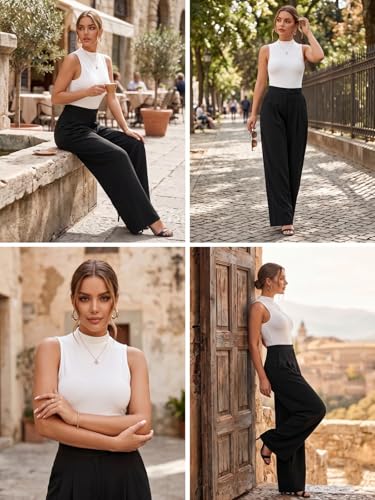 Image of GRECIILOOKS Trousers for Woman | Womens High Rise High Waist Flared Korean Style | Formal Pant for Women Office Wear| Track Pants for Womans Elegant for College & Events (Available in Plus Size)