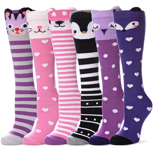 Image of Color City Girls Socks Knee High Stockings Cartoon Animal Warm Cotton Socks