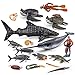 BRETOYIN Sea Animals Scuba Diver Toy Bath Toy 18PCS Scuba Diver Action Figure Deep Sea Adventure Toys for Kids Ages 4-8 Educational Science Sharks Figurines Whale Toys