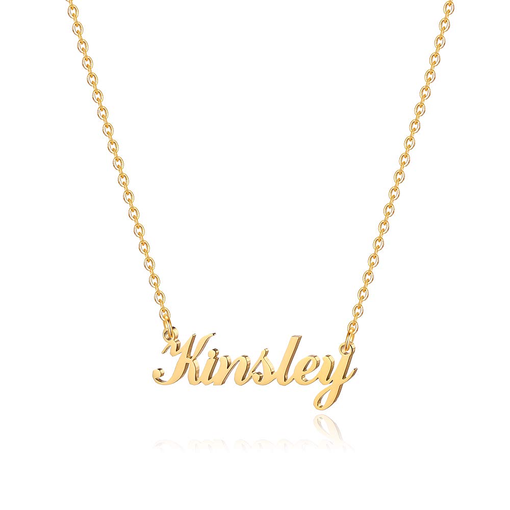 HidepooName Necklace Personalized – Stainless Steel Name Pendant Necklace,Dainty Letter Name Necklace Chain Custom Personalized Jewelry Gifts for Women
