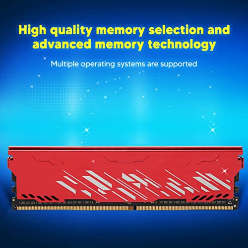 Moduł Pamięci RAM 8 GB DDR4 3600 MHz z Aluminiowym Rozpraszaczem Ciepła do Komputera Stacjonarnego Czerwony XMP 18-22-22-42 1,35 V (8GB)