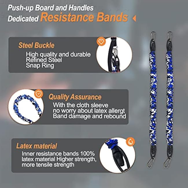 HOTWAVE Resistance Bands for Portable Gym,Push Up Board and Pilates Bar Replacement Backup Exercise Band. Safety Cloth Cover,Squat Workout,Strength Training Fitness Accessories