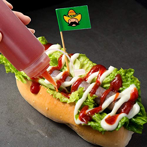 KCHEX Squeeze Bottle Condiment Squeeze Bottles Plastic ketchup Squeeze Squirt bottle For Sauce,BBQ, Dressing, Paint, Workshop, Pancake Art Dispenser 12 pack 8 OZ
