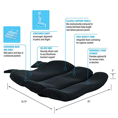 ObusForme Ergonomic Seat CushionContoured Design Supports Pelvis and