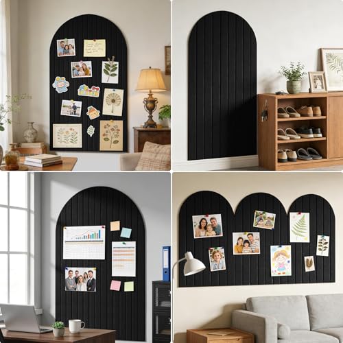 ddckj Grand Tableau d'affichage Mural Autocollant en Feutre 80 x 40 cm Tableaux en Liège Pliable avec 45 punaises Décoration Murale pour Bureau, Cuisine, école, Maison, Photos, Mémos, Noir – vue 7
