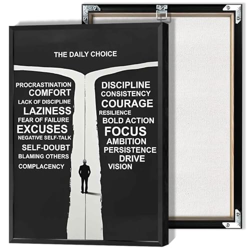 Inspirational Self-Discipline Poster Growing Up The Daily Choice Wall Art