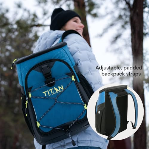 Image of Titan by Arctic Zone 24 Can Backpack Cooler, Leak Proof | Insulated soft sided bag with leak proof lining and adjustable straps, breathable mesh panels, for lunch, picnic, travel