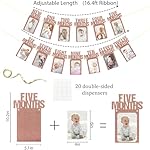First Birthday Decorations for Baby from Newborn to 12 Months, 1st Birthday Photo Banner Baby Monthly Milestone, Party Hanging Supplies for Girls Boys (Rose Gold) - Image 5