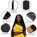 QinMei Straight Hair Bundles with Frontal Brazilian Straight Human Hair 3 Bundles with Ear to Ear Lace Frontal Unprocessed Virgin Hair Natural Black Color(16 18 20+14 Frontal)