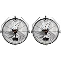 VEVOR 18 Inch Wall Mount Fan, 3-speed IP44 Waterproof Industrial Wall Fan, Max. 4150 CFM Wall Mounted Fan for Outdoor, Commercial, Residential, Greenhouse, Workshop, ETL Listed, 2-Pack