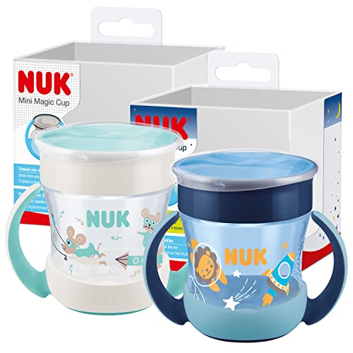 NUK Mini Magic Cup Night Trinklernbecher | 6+ Monate | 160 ml | 360°-Auslaufschutz-Rand zum Trinken von jeder Seite | Leuchtet im Dunkeln… – Ansicht 1