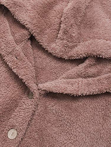 JMSUN Casaco feminino quente para outono e inverno com capuz fofo plus size alto baixo Teddy coat (R