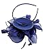 Urban CoCo Women's Vintage Flower Feather Mesh Net Fascinator Hair Clip Hat Party Wedding (Navy Blue-Series 4)