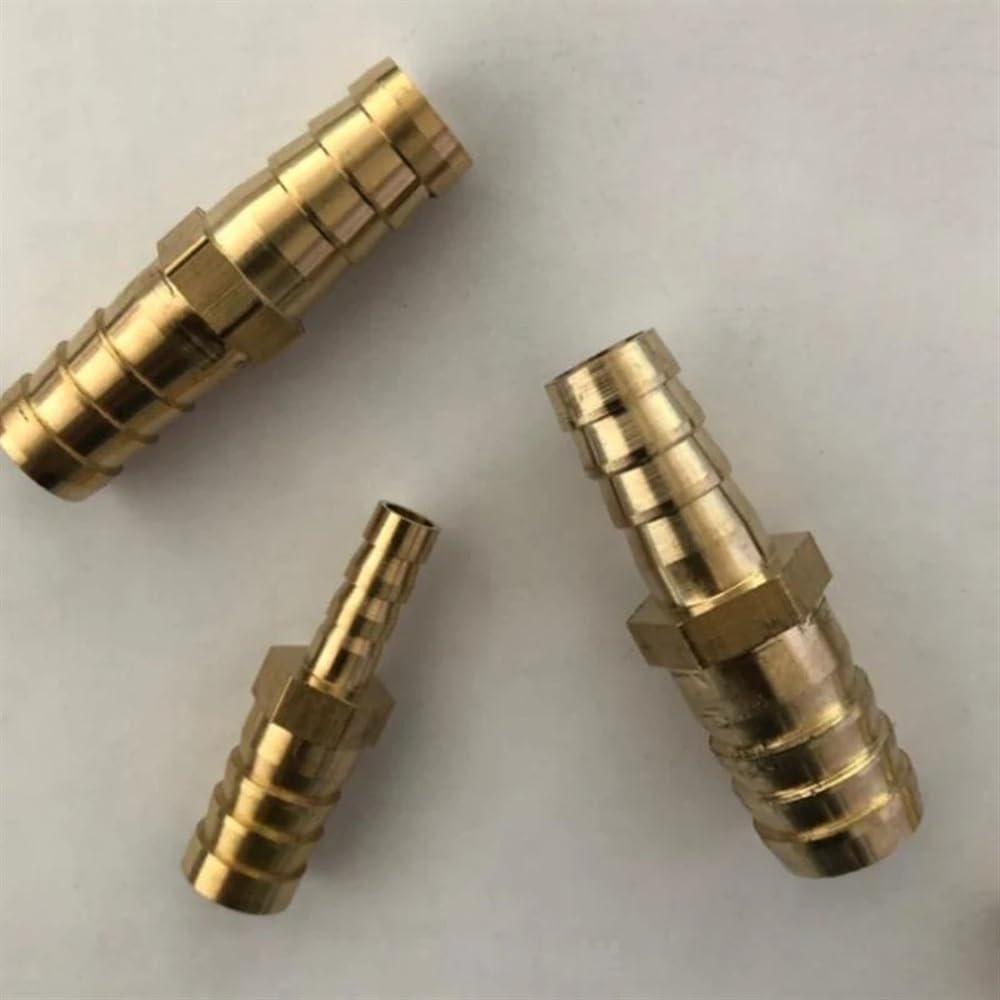 Adattatore per tubo da giardino 4/6/8/10/12/14/16/19mm Diametro uguale Barb Thru Riduttore a Ottone Raccordo Acqua Gas Oil (Dimensioni: 19mm a 10mm Barb)