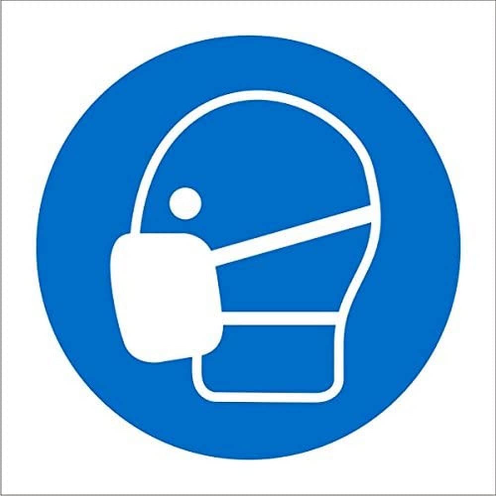 Mandatory Sign Mask Adhesive Plastic 15 x 15 cm
